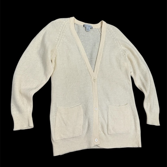 Reed Hunter 96% Lambswool Cardigan – Buttercream Yellow, Size Small - Picture 2 of 8